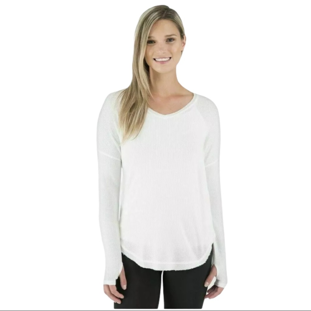 Wander by Hottotties Waffle V-Neck Tunic White Size S